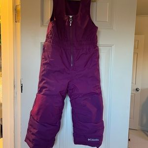 Purple girls Columbia ski bib size 3T